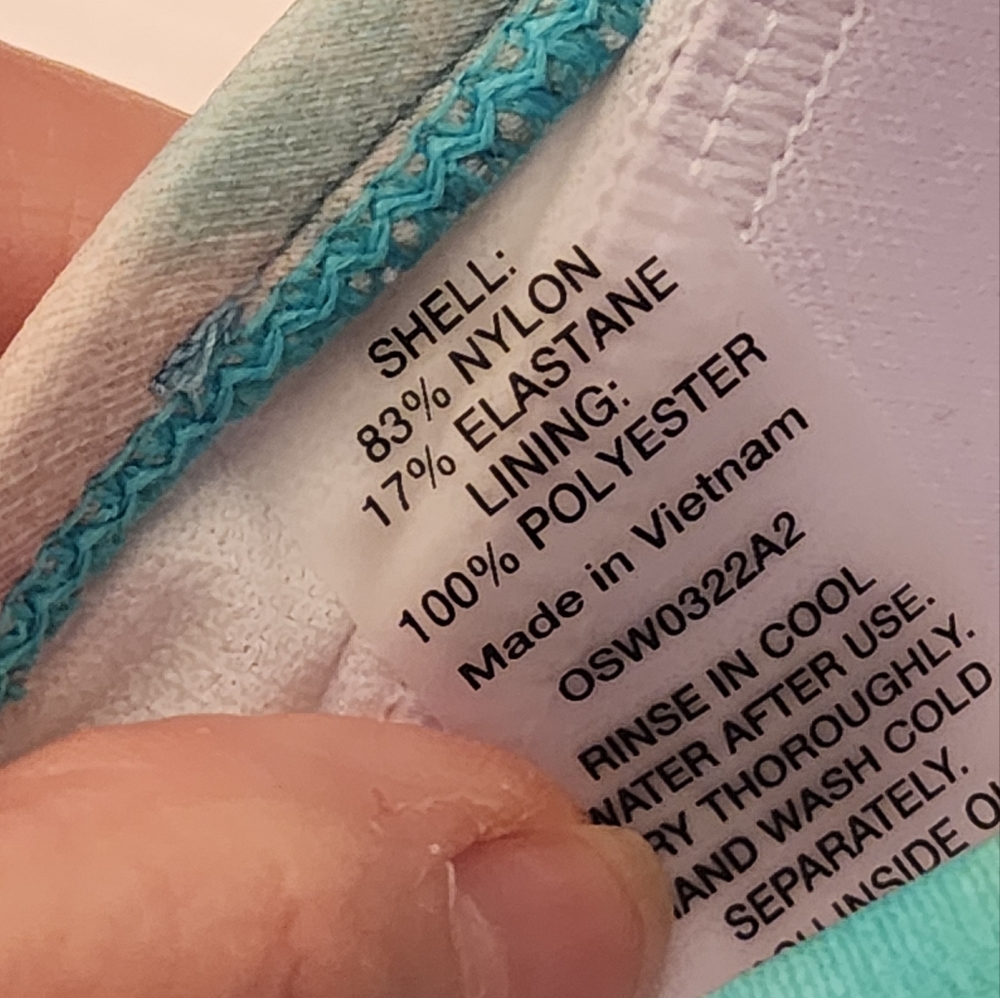 Calme by Johnny Was Bikini Top in Blue multi tie-dye adjustable size XS - Picture 9 of 9